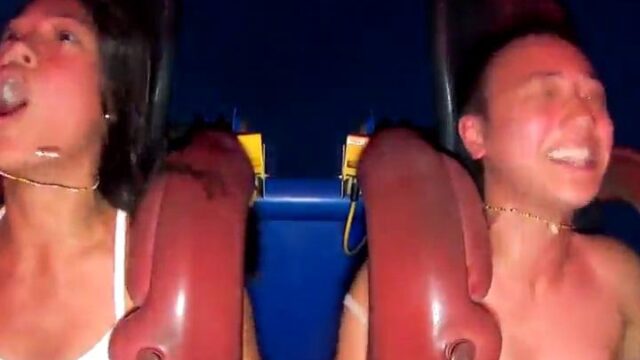 Girls Tits Pop Out On Rollercoaster Video